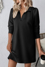 Load image into Gallery viewer, Double Take Textured Quarter Zip Long Sleeve Dress