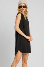 Load image into Gallery viewer, Umgee Round Neck Sleeveless High-Low Curved Hemline Mini Dress