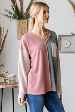 Load image into Gallery viewer, Heimish Color Block Exposed Seam Ribbed T-Shirt