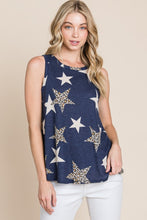 Load image into Gallery viewer, BOMBOM Star Print Waffle Knit Tank
