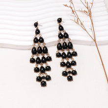 Load image into Gallery viewer, Alloy & Rhinestone Teardrop Earrings