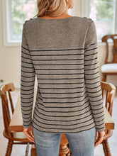 Load image into Gallery viewer, Lovelet Striped Round Neck Long Sleeve T-Shirt