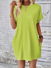 Load image into Gallery viewer, Round Neck Short Sleeve Mini Dress