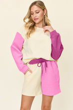 Load image into Gallery viewer, Double Take Full Size Contrast Drop Shoulder Top and Shorts Set