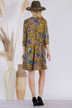 Load image into Gallery viewer, Celeste Full Size Paisley Print Round Neck Dress with Pockets