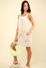 Load image into Gallery viewer, VERY J Half Button Drawstring Sleeveless Romper