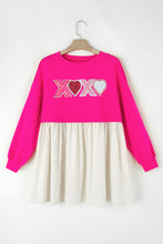 Load image into Gallery viewer, XOXO Sequin Heart Long Sleeve Dress