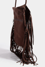 Load image into Gallery viewer, Fame Faux Suede Fringe Rectangle Crossbody Bag