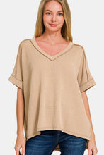 Load image into Gallery viewer, Zenana Corded Rib Short Sleeve High-Low T-Shirt