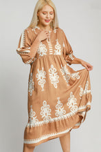 Load image into Gallery viewer, Umgee Full Size Printed Notched Midi Dress