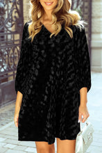 Load image into Gallery viewer, V-Neck Three-Quarter Sleeve Velvet Mini Dress