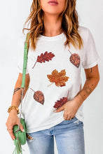 Load image into Gallery viewer, Maple Leaf Round Neck Short Sleeve T-Shirt