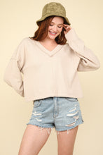 Load image into Gallery viewer, VERY J Exposed Seam V-Neck Ribbed Knit Top