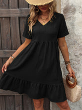 Load image into Gallery viewer, V-Neck Short Sleeve Mini Dress