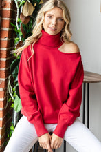 Load image into Gallery viewer, First Love Cut Out Shoulder Turtleneck Sweater