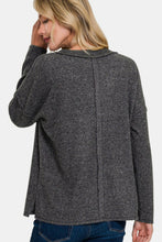 Load image into Gallery viewer, Zenana Full Size Ribbed V-Neck Drop Shoulder Top