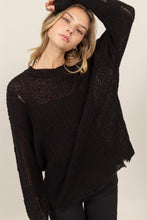 Load image into Gallery viewer, HYFVE Distressed Long Sleeve Knit Top