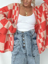 Load image into Gallery viewer, Plaid Open Front Long Sleeve Cardigan