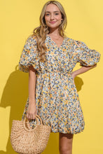 Load image into Gallery viewer, And The Why Full Size Floral Surplice Puff Sleeve Dress