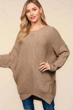 Load image into Gallery viewer, Haptics Full Size Side Slit Texture Asymmetric Sweater