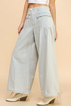 Load image into Gallery viewer, Davi & Dani Drawstring Hem Wide Leg Mid Rise Jeans