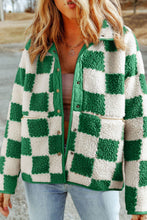 Load image into Gallery viewer, Checkered Snap Down Long Sleeve Jacket