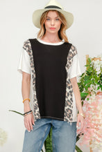 Load image into Gallery viewer, Celeste Full Size Leopard Color Block T-Shirt