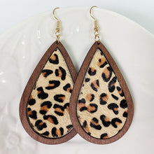 Load image into Gallery viewer, Teardrop Shape Wooden Dangle Earrings