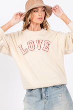 Load image into Gallery viewer, SAGE + FIG LOVE Path Applique Drop Shoulder Sweatshirt