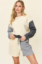 Load image into Gallery viewer, Double Take Full Size Contrast Drop Shoulder Top and Shorts Set
