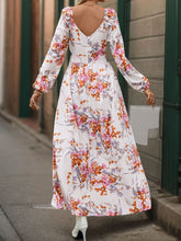 Load image into Gallery viewer, Perfee Slit Printed Surplice Long Sleeve Maxi Dress