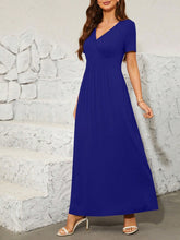 Load image into Gallery viewer, Surplice Short Sleeve Maxi Dress