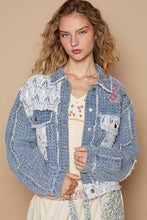 Load image into Gallery viewer, POL Crochet Patch Embroidered Button Up Jacket