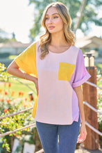 Load image into Gallery viewer, Hailey & Co Full Size Color Block Short Sleeve Top