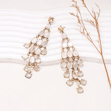 Load image into Gallery viewer, Alloy & Rhinestone Teardrop Earrings