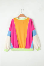 Load image into Gallery viewer, Color Block Round Neck Long Sleeve Top