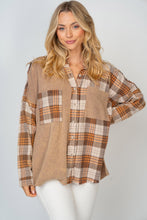 Load image into Gallery viewer, White Birch Full Size Contrast Plaid Button Down Shirt