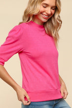 Load image into Gallery viewer, Haptics Tied Back Mock Neck Half Sleeve Knit Top