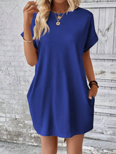 Load image into Gallery viewer, Round Neck Short Sleeve Mini Dress
