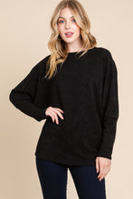 Load image into Gallery viewer, BOMBOM Drop Shoulder Long Sleeve Knit Top
