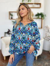 Load image into Gallery viewer, Double Take Full Size Printed Balloon Sleeve Blouse