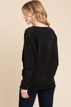 Load image into Gallery viewer, BOMBOM Drop Shoulder Long Sleeve Knit Top