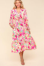 Load image into Gallery viewer, Haptics Full Size Floral Surplice Balloon Sleeve Dress with Side Pockets