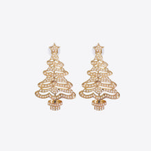 Load image into Gallery viewer, Rhinestone Alloy Christmas Tree Earrings