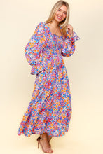 Load image into Gallery viewer, Haptics Smocked Floral Square Neck Flounce Sleeve Dress
