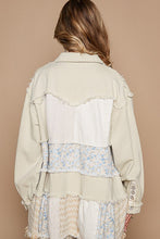 Load image into Gallery viewer, POL Raw Hem Patchwork Dropped Shoulder Jacket