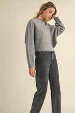 Load image into Gallery viewer, Mable Round Neck Dolman Sleeve Cropped Sweater