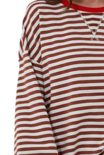 Load image into Gallery viewer, Striped Round Neck Long Sleeve Sweatshirt