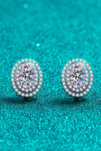 Load image into Gallery viewer, Platinum-Plated Moissanite Stud Earrings