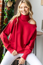 Load image into Gallery viewer, First Love Cut Out Shoulder Turtleneck Sweater